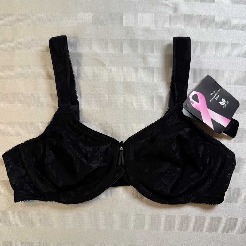 Wacoal #85567 38C Black Lace Women's Awareness Bra NWT